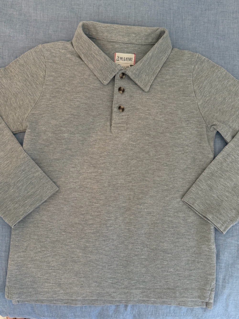 Me & Henry Kids' Long-Sleeve Spencer Polo Shirt - Size 7/8